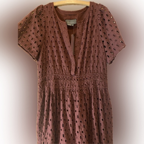 NWT Anthropologie Somerset Maxi Dress Eyelet Edition BROWN - Picture 3 of 10
